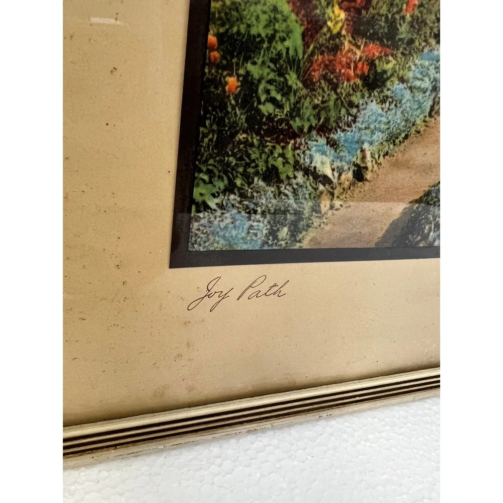 Vintage Art Deco Wood Picture Frame Cream FITS 11x14 Glass Joy Path Garden Print